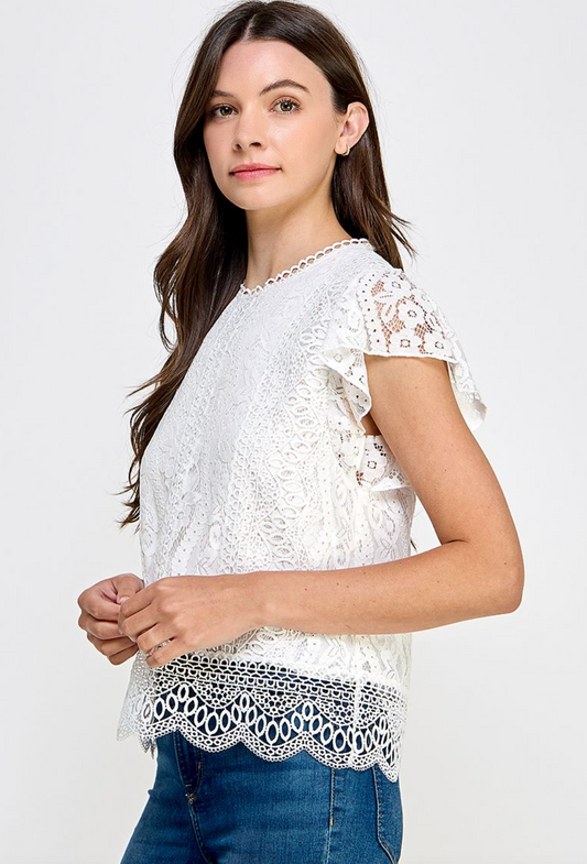 FLORAL LACE BLOUSE