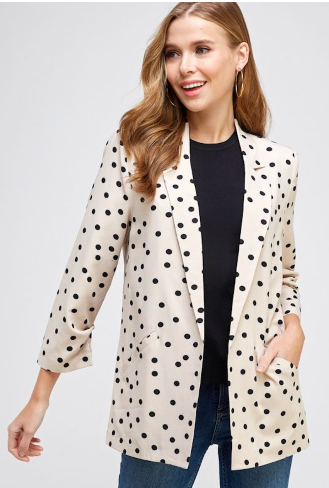 POLKA-DOT TIE SLEEVE BLAZER