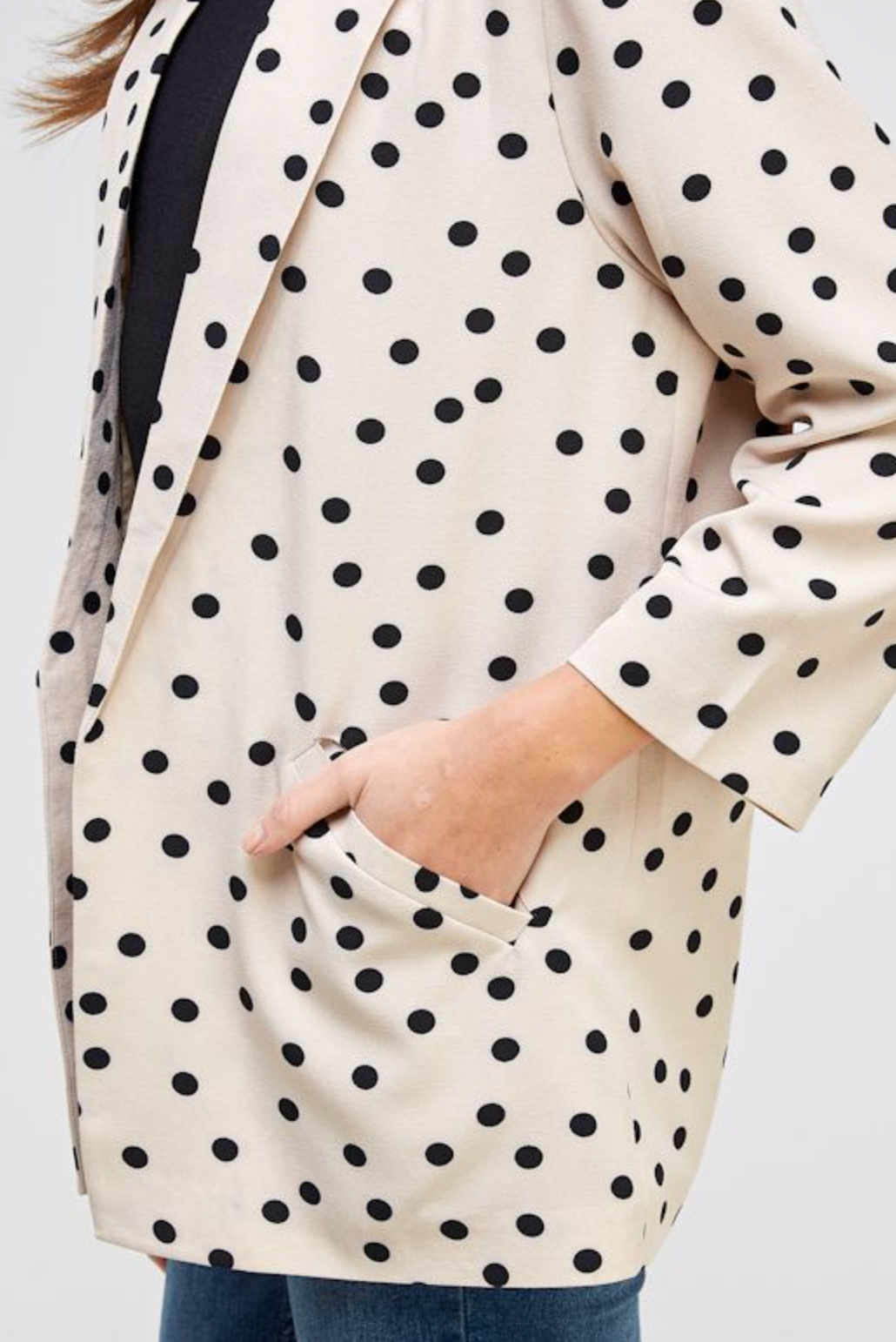 POLKA-DOT TIE SLEEVE BLAZER